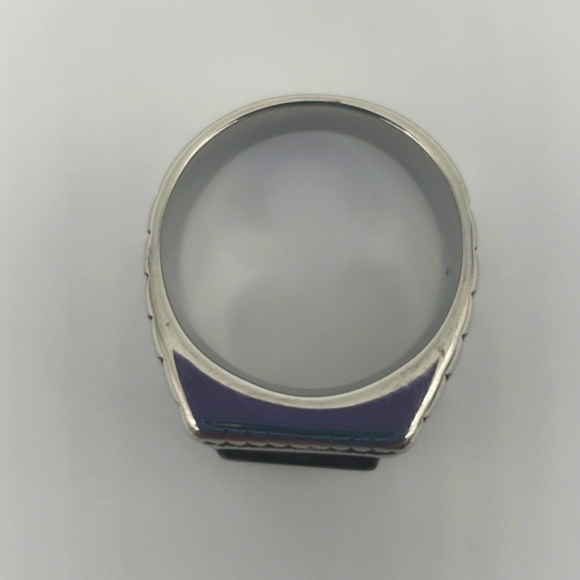 2206- Black Stone Handmade Men's Ring Size 9 NWT - Picture 7 of 7